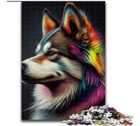 Puzzle 1000 pièces Husky Pop Art Animal Puzzles stimulants Taille 50x75cm Casse-tête Stimulant - Jouet Relaxant pour Adolescents