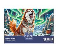 Puzzle 1000 Pieces, HuskysibérienPuzzle 1000 PièCes Adultes,Puzzle Adulte, Aurora Puzzles en pour Adultes,Le Cadeau Parfait pour La Famille Et Les Amis (Puzzle) 38x26cm/1000pcs