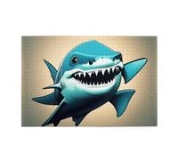 Puzzle 1000 pièces Hytter souriant motif requin éducatif intellectuel en bois, puzzles amusants, jeu anti-stress