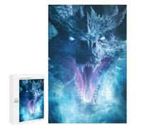 Puzzle 1000 pièces Ice Dragons Blizzard Roar Puzzle pour Adultes Jouet Décoration murale Motif d'assemblage Offre comme cadeaux pour toute la famille 1000 pièces