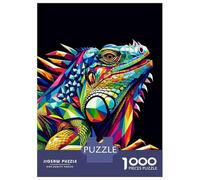 Puzzle 1000 Pièces Iguana WPAP Pop Art Puzzles pour Adultes, Jeu Familial, Améliore La Mémoire, Offrez-Les en Cadeau À Toute La Famille 38x26cm/1000pcs