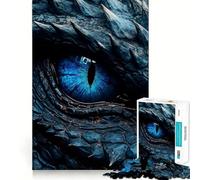 Puzzle 1000 pièces Œil de Dragon Bleu Bord Fin,Jeu de Loisirs Créatifs,Cadeau Décoration d'anniversaire (38x26cm)