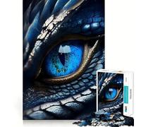 Puzzle 1000 pièces Œil de Dragon Bleu Bord sans Couture,Jeu de Réflexion Amusant,Temps de Détente,Cadeau Artistique de Noël (38x52cm)