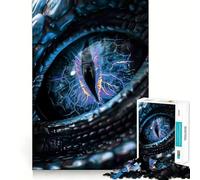 Puzzle 1000 pièces Œil de Dragon Bleu,découpe Impeccable,Jeu de réflexion Amusant et Stimulant,Divertissement idéal pour Les Moments de détente,Cadeau Artistique de Noël (50x75cm)