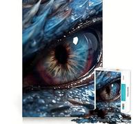 Puzzle 1000 pièces Œil de Dragon Bleu,découpe Impeccable,Jeu de réflexion Amusant et Stimulant,Divertissement idéal pour Les Moments de détente,Cadeau Artistique de Noël (38x52cm)