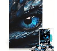 Puzzle 1000 pièces Œil de Dragon Bleu pour Adolescents, Jeu Impossible, activités familiales, pour Toute la Famille 50x75cm