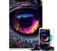 Puzzle 1000 pièces Œil de Hibou néon pour Adultes Jeu Intelligent, Motif Amusant et apaisant à Assembler, Cadeau élégant (50x75cm)