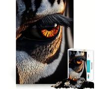 Puzzle 1000 pièces Œil de Tigre en Gros Plan pour Adolescents, Jeu de réflexion, Design Confortable et Relaxant, Cadeau attentionné 38x52cm
