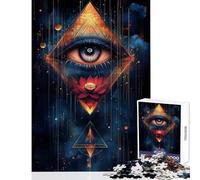 Puzzle 1000 pièces Œil omniscient et Lotus Jeu Anti-Stress pour Les Amateurs de Jeux impossibles Entraînez Votre Cerveau et Votre dextérité Dimensions 50x75cm
