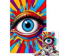 Puzzle 1000 pièces Œil psychédélique aux Rayons colorés Activités Amusantes à la Maison mais Jeu Impossible Amusant et Humoristique pour Les 14 Ans et Plus (50x75cm)