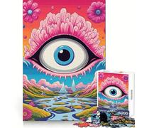 Puzzle 1000 pièces Œil psychédélique LSD pour Adolescents, idéal pour développer la dextérité mentale, activité Calme et Amusante, Cadeau de Noël de qualité supérieure (38x26cm)