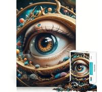 Puzzle 1000 pièces Œil surréaliste dans l'espace pour Adultes, Un Jeu de logique Pure, Un pour Un Moment de Paix et de Bien-être 38x52cm