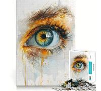 Puzzle 1000 pièces Œil Vert Aquarelle Un Jeu d'adresse et de réflexion,Assemblage Stable,pièces Qui ne bougent Pas,Un Passe-Temps agréable pour Les Longs Week-Ends (38x26cm)