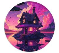 Puzzle 1000 pièces Île au Bord du lac Puzzle 1000 pièces pour Adultes, Casse-tête Stimulant, activité familiale, décoration intérieure, Cadeau de Vacances (Taille 67,5 x 67,5 cm)
