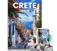 Puzzle 1000 pièces Île de Crète pour Adultes, idéal comme Cadeau pour Toute la Famille Convient pour Et 14 26x38cm