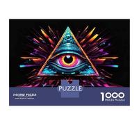 Puzzle 1000 Pièces Illuminati Pyramid Art Print Puzzles pour Adultes, Jouets Anti-Stress, Cadeaux pour Femmes, Cadeaux d'anniversaire Uniques 70x50cm/1000pcs