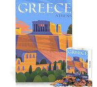 Puzzle 1000 pièces illustrant Athènes, Grèce, pour Adultes Un Jeu de logique Relaxant et précis, idéal comme Cadeau de Noël (50x75cm)