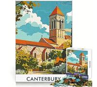 Puzzle 1000 pièces illustrant la cathédrale de Canterbury pour Adultes,idéal pour développer Les capacités cognitives,se détendre et Passer Un Moment agréable Fermeture Solide Cadeau de Noël idéal