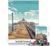 Puzzle 1000 pièces illustrant la jetée de Worthing pour Adultes Stratégie, réflexion, évasion paisible Ajustement précis (50x75cm)