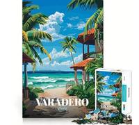 Puzzle 1000 pièces illustrant le complexe balnéaire de Varadero à Cuba un jeu d'adresse et de réflexion,des pièces bien assemblées et stables,un passe-temps agréable pour les longs week-ends (38x26cm)