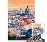 Puzzle 1000 pièces illustrant Le Paysage Urbain de Vienne Jeu de Construction Focus Assemblage sûr et précis Jouet d'intérieur pour Les Vacances (50x75cm)
