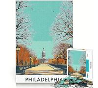 Puzzle 1000 pièces illustrant l'hôtel de Ville de Philadelphie pour Adolescents, Jeu de logique et de Train, décoration Murale légère et relaxante aux découpes Lisses (38x52cm)