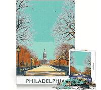 Puzzle 1000 pièces illustrant l'hôtel de Ville de Philadelphie pour Adolescents, Jeu de logique et de Train, décoration Murale légère et relaxante aux découpes Lisses (38x52cm)