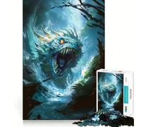 Puzzle 1000 pièces illustrant Un Dragon d'eau Entraînement cérébral Amusant Découpe Nette Composants Robustes Divertissement captivant pour des Moments de détente à la Maison (38x52cm)