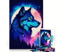 Puzzle 1000 pièces illustrant Une tête de Loup Exercice Mental Amusant Pièces nettes et sans bavures Activité captivante pour des soirées tranquilles (38x26cm)