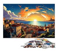 Puzzle 1000 pièces Illustration colorée de Lisbonne Puzzles Puzzles en Papier Jeux éducatifs Décoration de la Maison 1000 PCS (38x26cm)