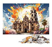 Puzzle 1000 pièces Illustration colorée de Provence Puzzle en Papier pour Enfants Cadeaux de Noël 1000 pièces (38 x 26 cm)