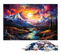 Puzzle 1000 pièces Illustration colorée des Pyrénées Puzzles pour Adultes et Enfants Puzzle en Bois Excellent Cadeau pour Adultes 1000 pièces (75x50cm)
