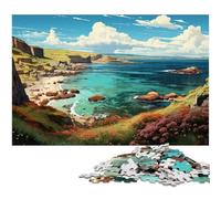 Puzzle 1000 pièces Illustration Couleur du Littoral Danois Puzzle pour Adultes Puzzles en Bois Jeu Stimulant 1000 pièces (75 x 50 cm)