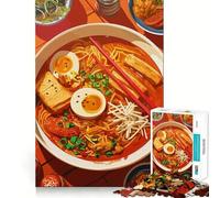 Puzzle 1000 pièces Illustration de Bol de Ramen délicieux Découpe précise Jeu d'art et de développement cognitif Loisirs Amusants Cadeau apaisant de Noël (38x26cm)