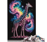 Puzzle 1000 pièces, Illustration de Girafe Cosmique, Puzzles en Papier pour Adultes, Adolescents, Hommes et Femmes, Cadeau 38 x 26 cm/1000 pièces