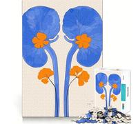 Puzzle 1000 pièces Illustration de Rein Bleu et Orange,Assemblage Parfait,activité ludique et Intelligente,Jeu Amusant pour se détendre,Cadeau d'anniversaire (38x26cm)