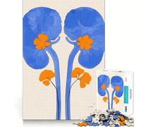 Puzzle 1000 pièces Illustration de Rein Bleu et Orange Jeu d'articulation Fine et Amusant,Stimulant Le Cerveau,Moment de détente,Cadeau de Noël (50x75cm)