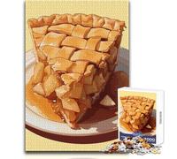 Puzzle 1000 pièces - Illustration d'une Part de Tarte aux Pommes - Jeu éducatif, d'analyse et de logique - Idée Cadeau pour Un Père Noël Secret - Dimensions : 38x52cm