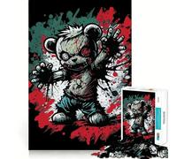 Puzzle 1000 pièces Illustration Ours Zombie Jeu cognitif Amusant Pièces Robustes et aux découpes nettes Exercice Mental Calme à Faire à la Maison (50x75cm)