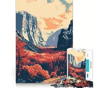 Puzzle 1000 pièces Illustration Yosemite Art Assemblage Parfait Jeu de Détente et de Réflexion Jouet pour Temps de Détente Cadeau d'anniversaire Amusant (50x75cm)