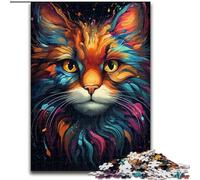 Puzzle 1000 pièces, Incroyable Puzzle Chat Magique coloré, 1000 pièces pour Adultes, Jeu interactif Familial, Cadeau Stimulant pour Le Cerveau (Taille 50x75cm)
