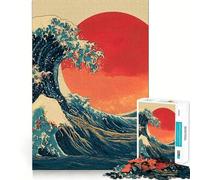 Puzzle 1000 pièces inspiré de La Grande Vague de Kanagawa, idéal pour Les Adolescents Un Jeu de logique Stimulant, Une activité à Faire à la Maison, des Bords Nets et Un Cadeau précieux 38x52cm