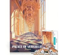 Puzzle 1000 pièces Intérieur du château de Versailles Jeu Familial Cadeau d'anniversaire avec Poster Assorti et fiche de Questions 38x52cm