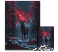 Puzzle 1000 pièces Iris Cerf dans la forêt Puzzles pour Adultes Idéal pour Les Amoureux Cadeau Parfait de Noël Nouvel an Saint Valentin 1000 PCS (75x50cm)