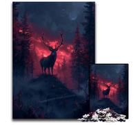Puzzle 1000 pièces Iris Cerf dans la forêt Puzzles stimulants Décoration Parfaite pour la Maison ou Le Bureau pour Noël 1000 pièces (38 x 26 cm)