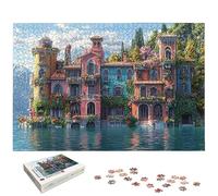 Puzzle 1000 Pièces Italie, Puzzle 1000 Pièces pour Adultes et Enfants à Partir de 14 Ans, Paysage Puzzles Bois avec Une Boîte d'emballage Exquise, Puzzles pour Décoration Murale, Cadeau Femme, -6708