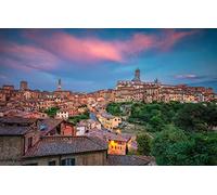 Puzzle 1000 pièces, Italie Toscane Sienne Bâtiments Maisons Puzzle Cadeaux d'anniversaire et de Noël Uniques 26 x 38 cm