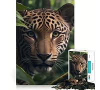 Puzzle 1000 pièces Jaguar au Visage réaliste pour Adolescents, Jeu de logique Fine, Divertissement Relaxant, décoration Murale aux Bords Nets (38x26cm)