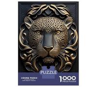 Puzzle 1000 Pièces Jaguar Gold Relief Deco Puzzle pour Adultes Jeu Familial Analyse Et Logique Cadeaux Uniques pour Anniversaire Et Noël 70x50cm/1000pcs