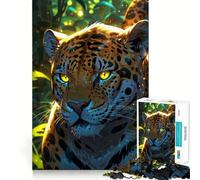 Puzzle 1000 pièces Jaguar Mystique dans la Jungle pour Adolescents, Jeu de logique Solide, Divertissement partagé, Bords Nets, Joli Cadeau (38x26cm)